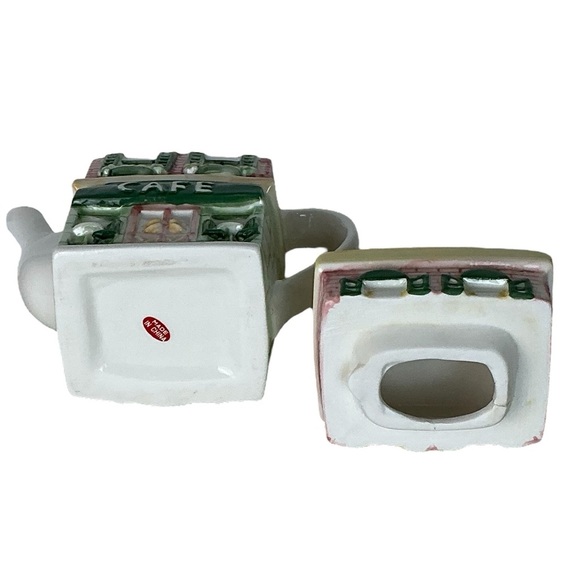 Vintage Main Street Cafe Store Front Ceramic Teapot Functional Art Collectible - Picture 8 of 16